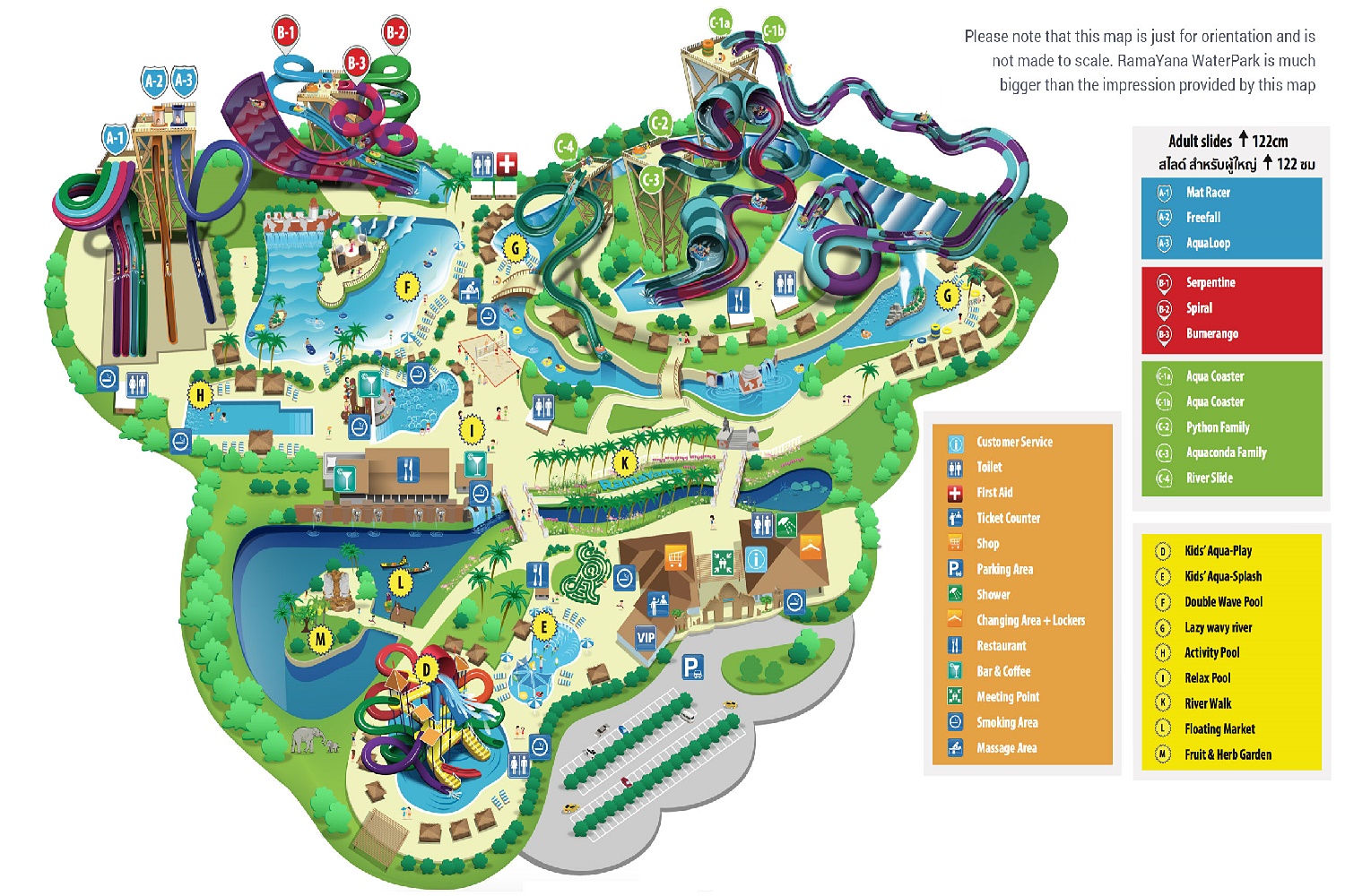 ramayana water park pattaya8 Map