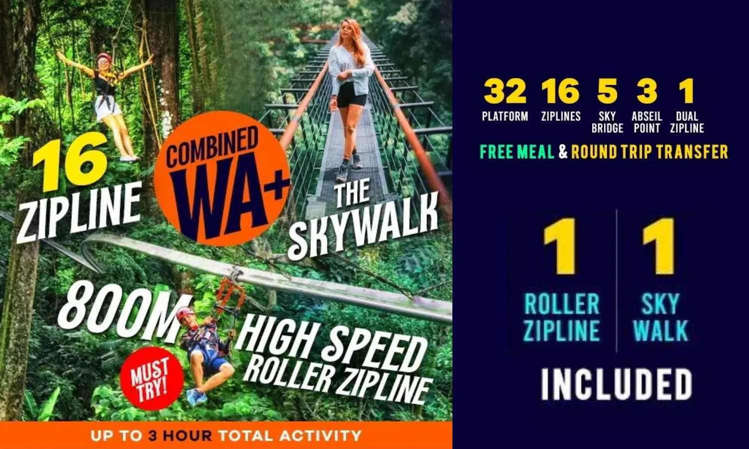 16 Zipline Skywalk 800M High Speed Roller Zipline